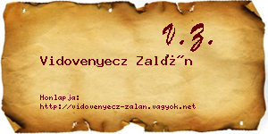 Vidovenyecz Zalán névjegykártya
