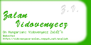 zalan vidovenyecz business card